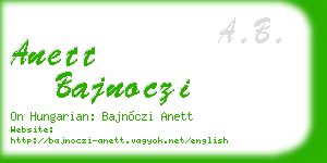 anett bajnoczi business card
